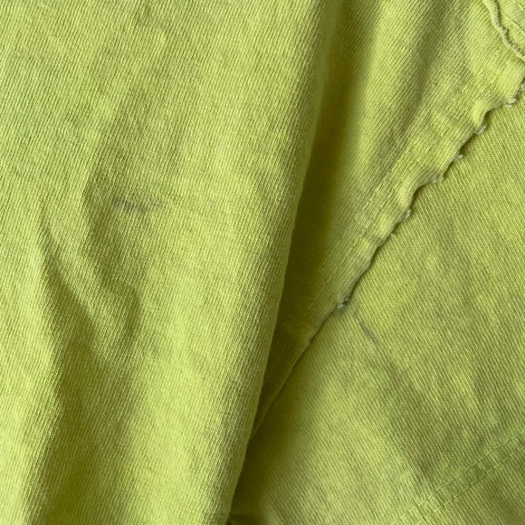 Neon yellow cropped open back, lace up tee - Picture 2 of 5